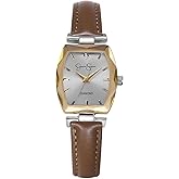 Jessica Simpson Diamond Collection Women's Watch, Classic Quartz, Leather Band, Barrle Faceted Crystal Face, Elegant Dress Watch for Women