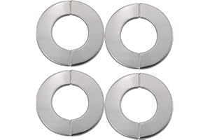 JJHXSM 4pcs 2.5" Snap On 304 Stainless Steel Round Cover, Wall Split Flange, Stainless Steel Round Escutcheon Plate for 35mm Diameter Pipe