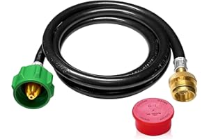 FJXBYWM 6 FT Propane Adapter Hose for Weber Travelev Grill, for Weber Q Series,for Coleman Stoves,for Blackstone 17" 22" Tabletop Griddle,for Char-Broil Portable Grills-Converts 1 lb to 20 lb Cylinders.