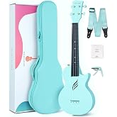 Enya NOVA U 23-Inch Carbon Fiber Concert Travel Ukulele, Blue | Waterproof Body, Resists Humidity, Heat and Cold, Lightweight 1.25 lb, for Adults and Beginners, Case, Strap, Capo, Strings