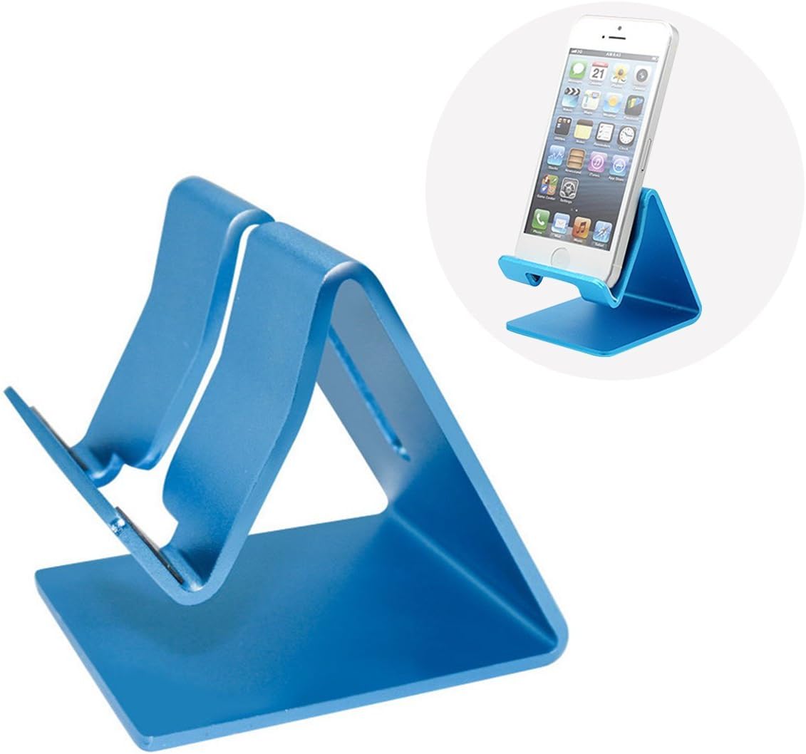 XFAY Portable Universal Aluminum Metal Desktop Holder Table Stand for iPhone Smartphones iPad Tablet (Blue)