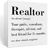 Realtor Gifts, Realtor Gifts for Women Men, Realtor Thank You Gifts for Women, Realtor Definition Sign, Gifts For a Real Estate Agent, Funny New Home Decor Wooden Box Sign for Home Room Decor