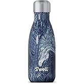 S'well Stainless Steel Water Bottle, 9oz, Azurite Marble, Triple Layered Vacuum Insulated Containers Keeps Drinks Cold for 24 Hours and Hot for 12, BPA Free, Perfect for On the Go