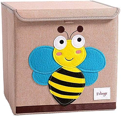 TruReey Storage Chest with Lid Sturdy Foldable and Easy to Clean Toy Storage Containers 33X33X34cm, Bee