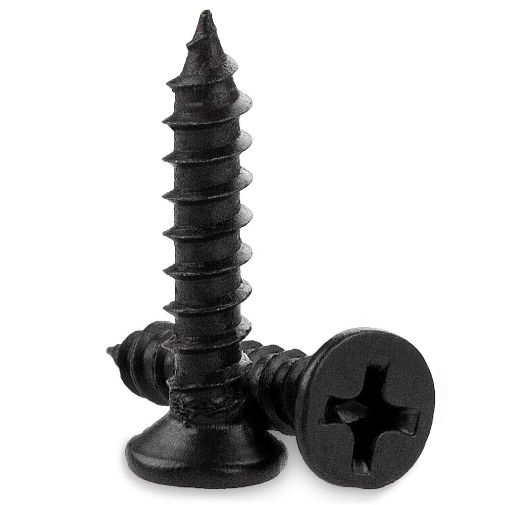 STARVAST 100pcs Phillips Modified Truss Head Wood Screws, Black Stainless Steel Self Tapping Screws (M4 x 16mm)