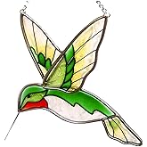 DiuDiuLYU Hummingbird Suncatcher Stained Glass Window Hanging Ornament Sun Catchers Indoor Window Decor Hummingbird Gifts for Mom & Grandma Bird Lovers