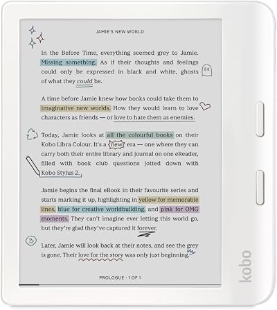 Kobo Libra Colour eReader 7" Kaleido 3 Waterproof 32GB White