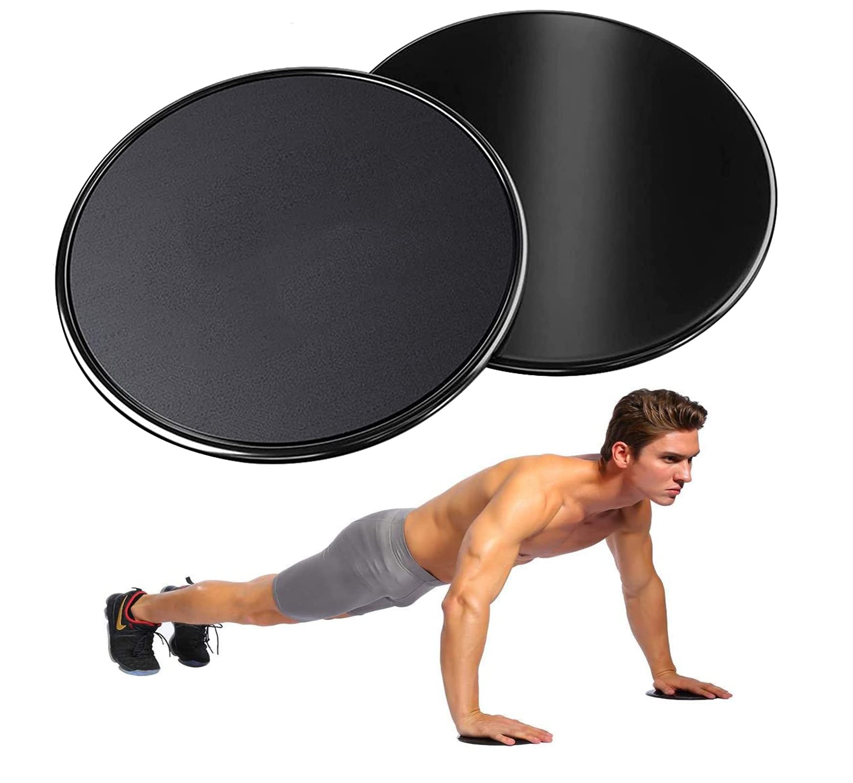 BOBOZHONG Exercise Slider,Core Sliders Double Sided Gliding Discs Sliding Discs Gym Home Fitness Equipment for Use on Carpet Hardwood Floors