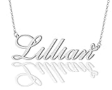 AOLO Lillian Heart Name Necklace Silver Stainless