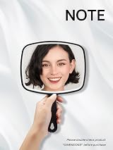 OMIRO Hand Mirror Black Plain Square Handheld Mirror with Comfortable Handle view 2