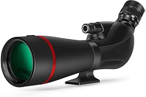 LANDOVE ED Prism Spotting Scope - 20-60X80mm BAK4 Waterproof Angled Spotting Scope with Smartphone Adapter for Target Shooting Bird Watching Hunting Archery Wildlife Observing