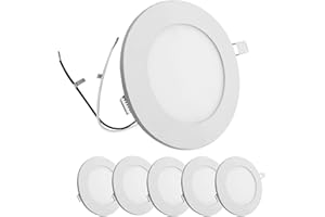 Facon 4.65Inch 12V LED Puck Light RV Interior Lights, Aluminum Slim Recessed Mount, 12Volts RV Lighting Fixture for Van Campe