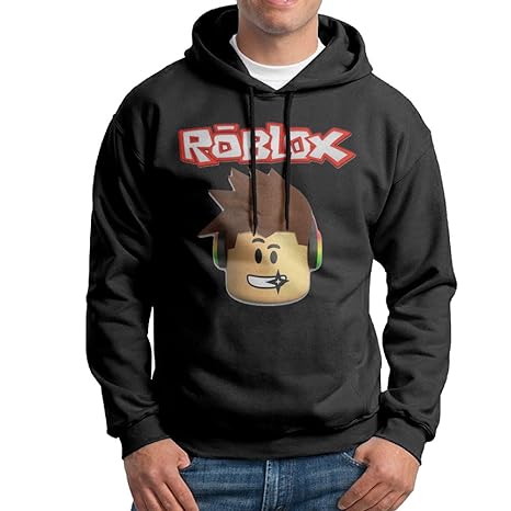 Roblox Character Head Video Game Male Pullover Black Hoodie - 