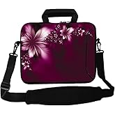 RICHEN 14 15 15.4 15.6 inch Messenger Bag Carrying Case with Handle Accessory Pocket Fits 14 to 15-Inch Laptops/Notebook/Kids Tablet (14-15.6 inch, Flowers)