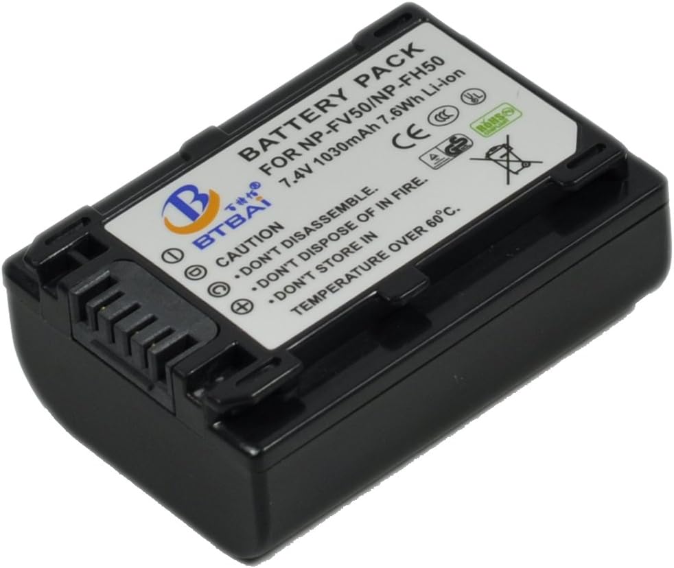 BTBAI NP-FH50 Battery for NPFH50 NP-FH100 NP-FH30 NP-FH40 NP-FH60 NP-FH70 DCR-30 XR100 DVD103 DVD105 DVD105E DVD106 DVD106E DVD108 DVD109 DVD109E DVD115E DVD150 DVD150E DVD203 DVD203E DVD205 k1a - Image 5