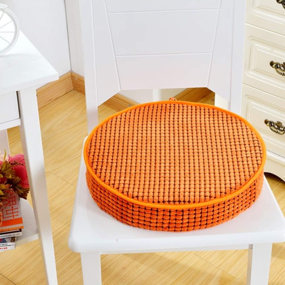 Dining & Garden Chair Booster Cushions, Velvet Soft Chair Pads For Kitchen Chairs, Garden Seat Cushions-8cm Thick-orange Round: 40cm/16"