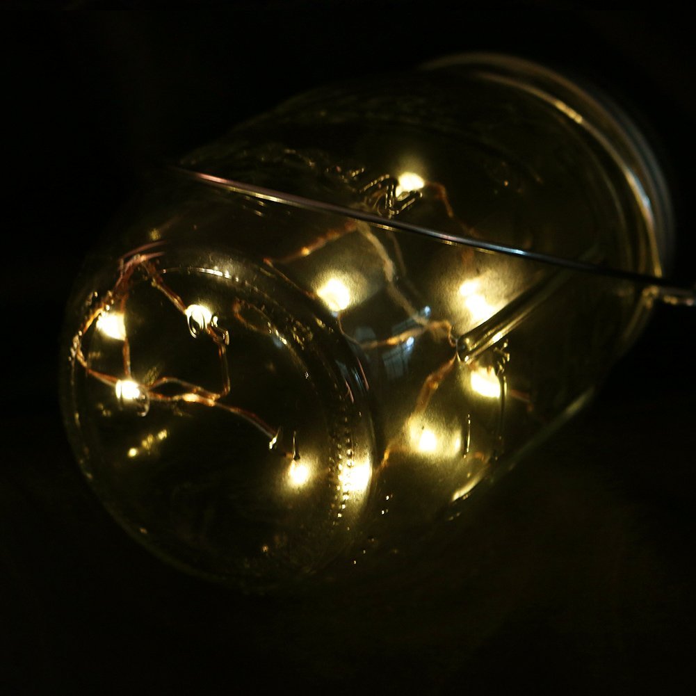 Mason Jar Lights, 3 Pack Solar Mason Jar Lid Insert, LED String Solar Light Jar Lid Insert for Garden Patio Outdoor Party Festivals, Wedding Decoration (Warm White Lights)