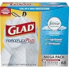 Glad ForceFlexPlus Drawstring Tall Kitchen Trash Bags, 13 Gallon, Fresh Clean, 68 Count (Packaging May Vary)