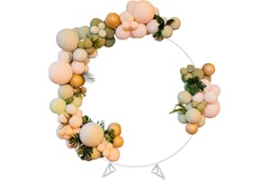LING RUI Round Backdrop Stand,6.6FT Metal Circle Balloon Arch Kit, Wedding Arbor Backdrop Stand for Party Backdrop Decoration Baby Shower Birthday Anniversary Bridal Decoration