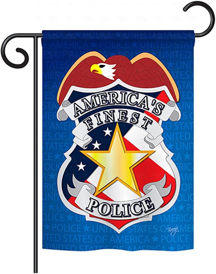 Breeze Decor G158030 Police Americana Military Impressions Decorative Vertical Garden Flag 13" x 18.5" Printed in USA Multi-Color