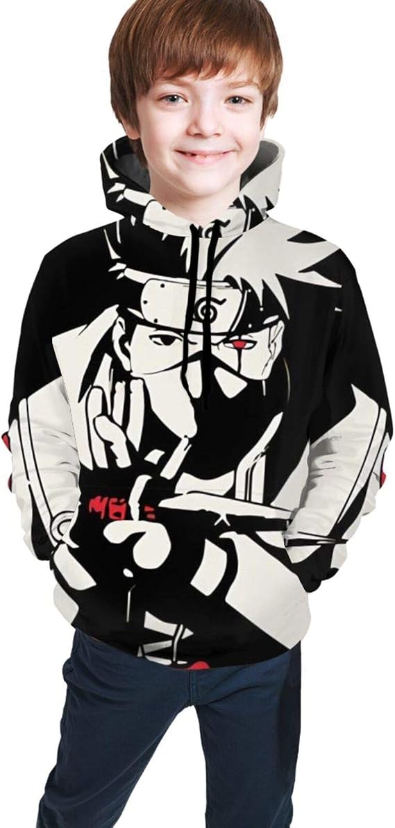 Amazon.com: SongDanDan Anime Naruto Kakashi Hoodie for Kids 3D