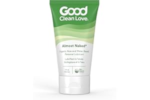 Good Clean Love Almost Naked Personal Lubricant, Organic Water-Based Lube with Aloe Vera, Safe for Toys & Condoms, Intimate W