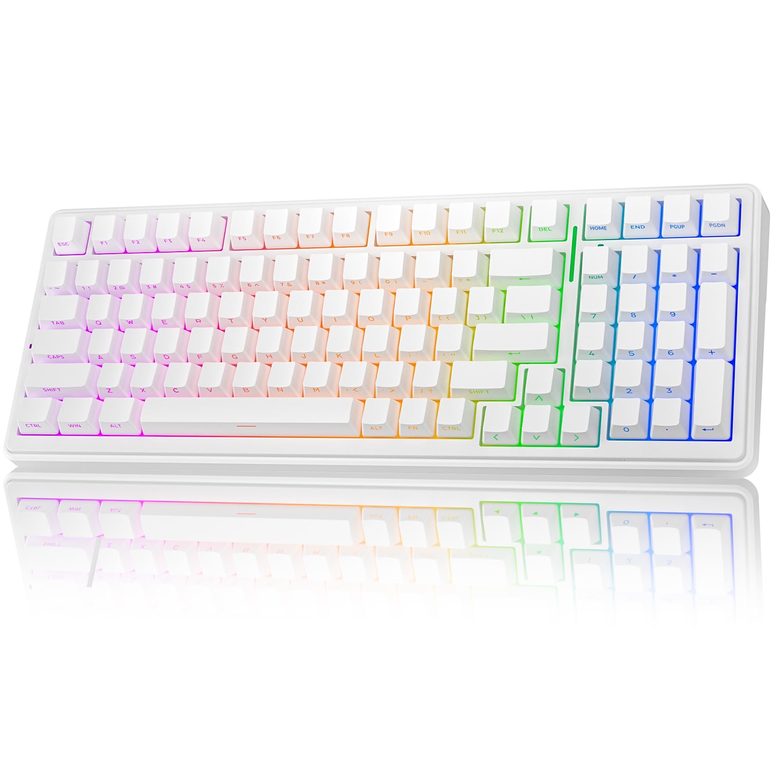 Photo 1 of AULA F99 Wireless Mechanical Keyboard, Triple-Mode(BT5.0/2.4GHz/USB-C),Gasket Mounted Creamy Keyboard with Linear Switches, Side Printed PBT Keycaps, RGB Backlit PC Gaming Keyboards for Win/Mac