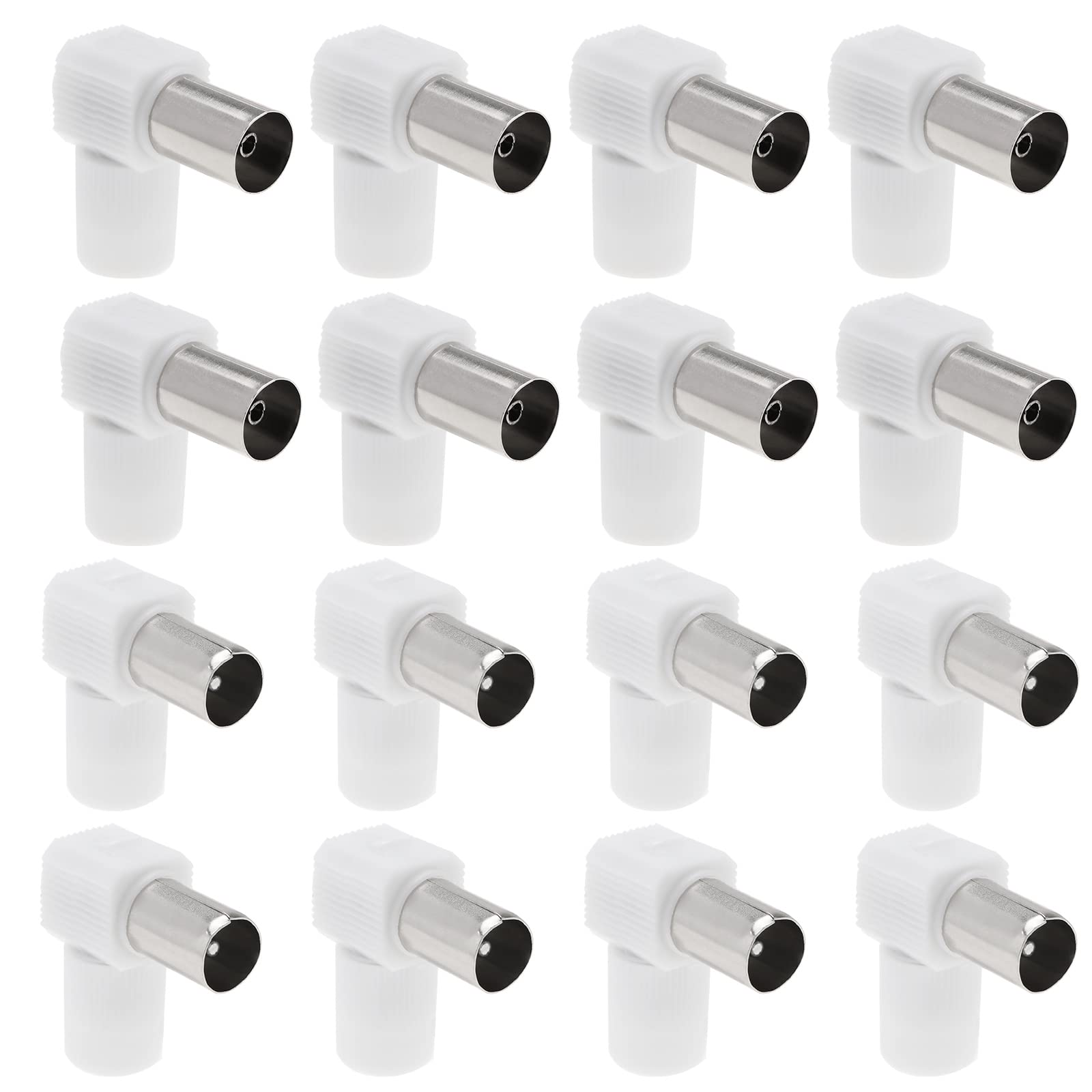ECSiNG 16Pcs 90° Angle TV Coaxial Antenna Plug TV Aerial Connector Coaxial Coupling RF Coax Coaxial Connector Adaptor Electronic Accessories
