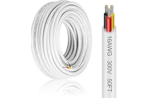 16 Gauge 3 Conductor Electrical Wire, 50FT 16AWG Low Voltage Landscape Wire, PVC Insulated 3 Wire Cable, Flexible Cord for Re