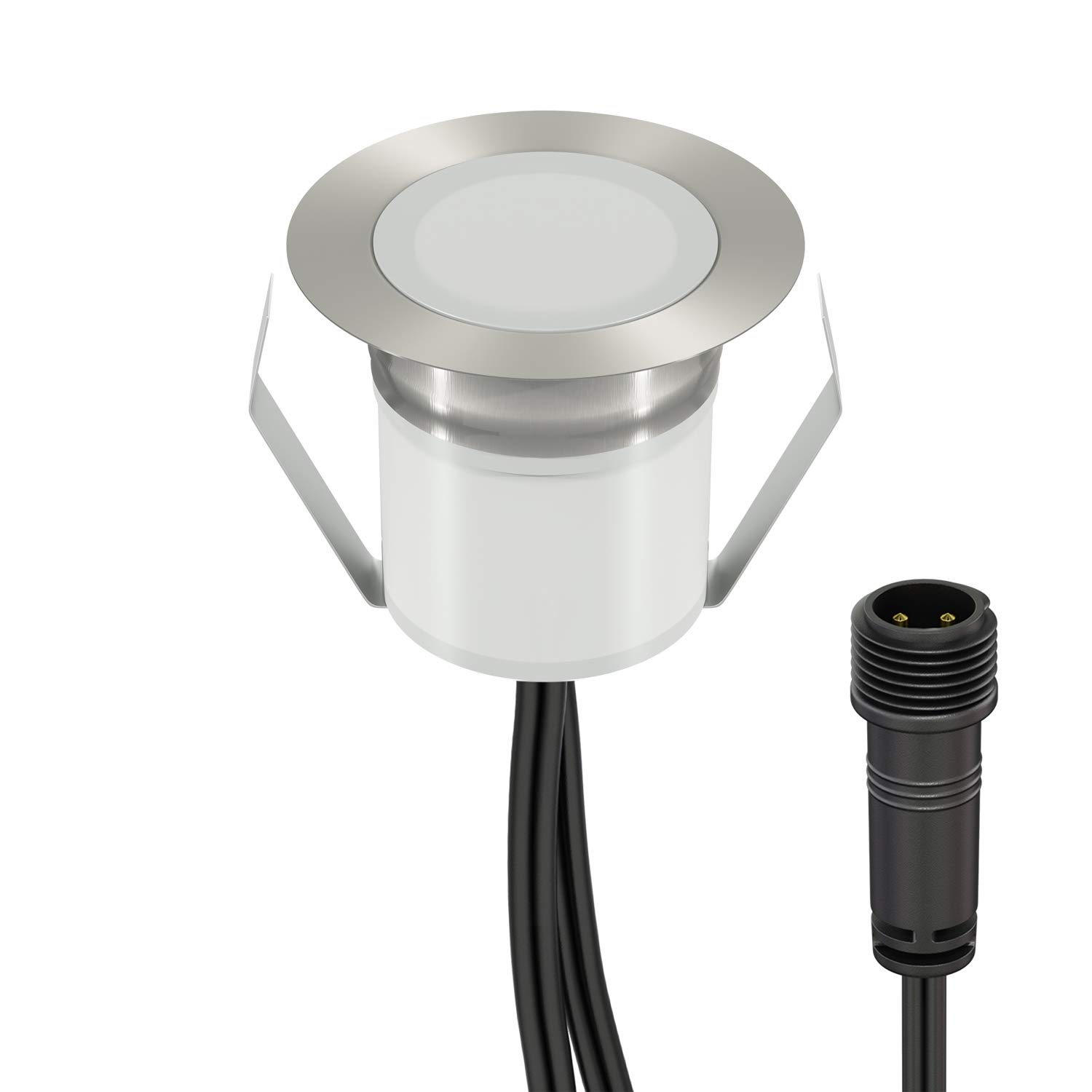 ledscom.de LED Recessed Floor Light RIMI for Outdoors, IP67, Stainless Steel, Round, 30mm Ø, White, Floor Spotlight, Floor Light, recessed Light, in-ground Spotlight, recessed lamp, Floor lamp,