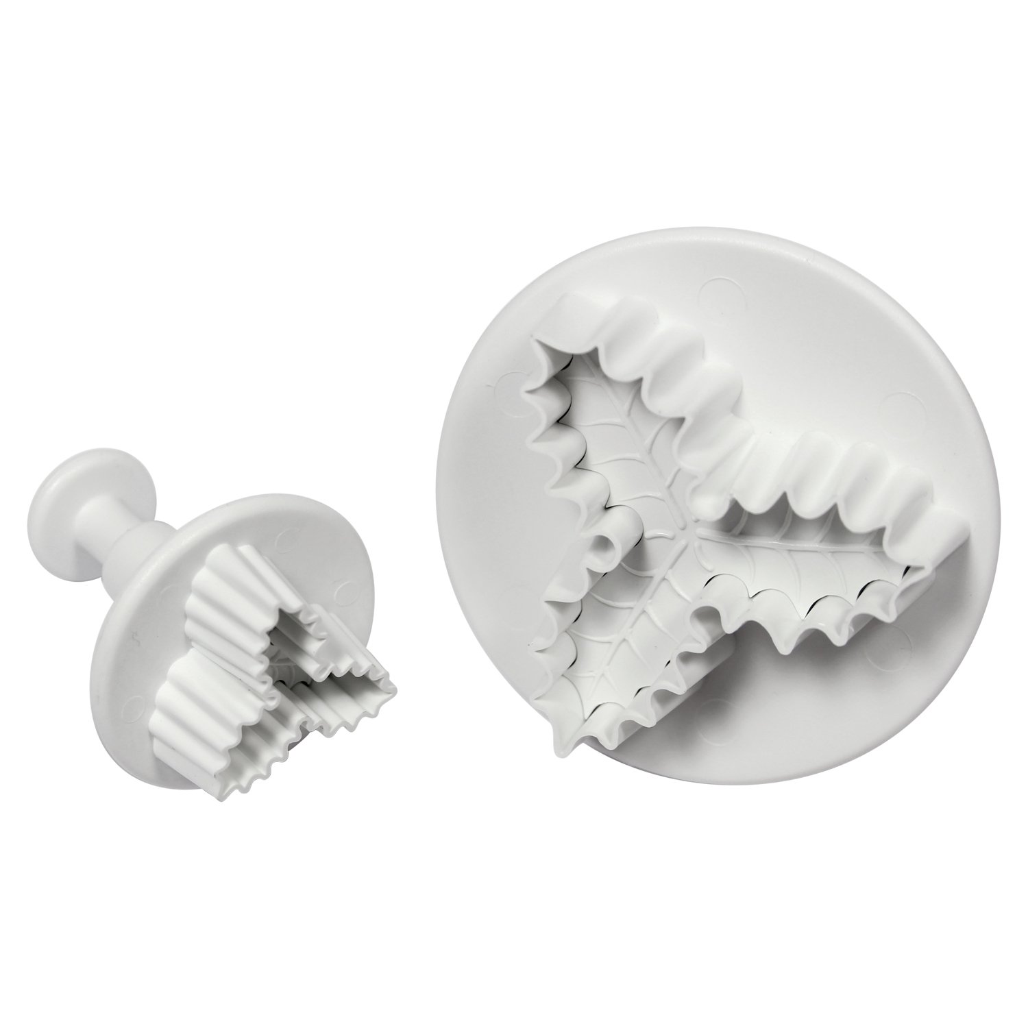 PME HS636 Veined Three Leaf Holly Plunger Cutter, Small and Large, Set of 2, White, Set of 3