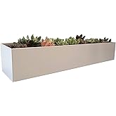 PSOIRGCNH Modern Metal Trough Planter - Rectangle Succulent Planter Box - 32" Window Sill Planters - Decorative Indoor/Outdoo