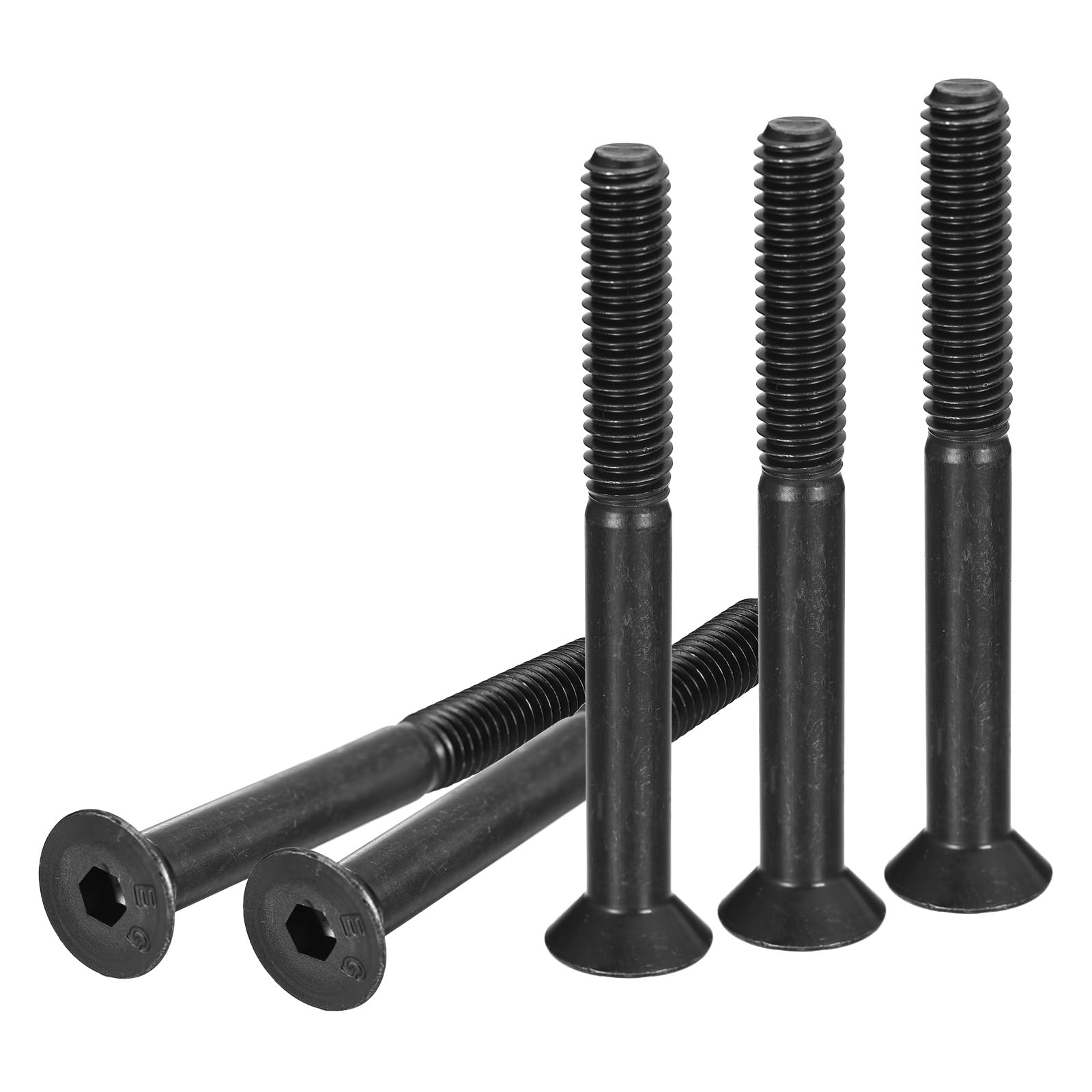 DTGN 5/16-18x3" Flat Head Socket Cap Screws, 10 Pack Hex Socket Flat Head Screws Carbon Steel Black Oxide, Full Thread, Countersunk Bolts