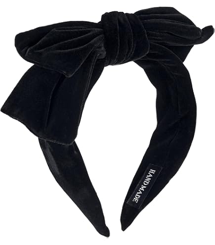Amazon.com : YERTTER Dainty Black Velvet Knot Bow Turban 