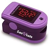 Zacurate Pro Series 500DL Fingertip Pulse Oximeter Blood Oxygen Saturation Monitor with Silicon Cover, Batteries and Lanyard 
