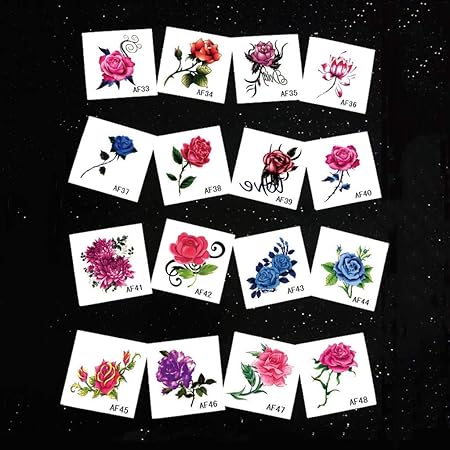 Facaile Floral Sexy Tattoo Sticker étanche Femme Rose Ombre