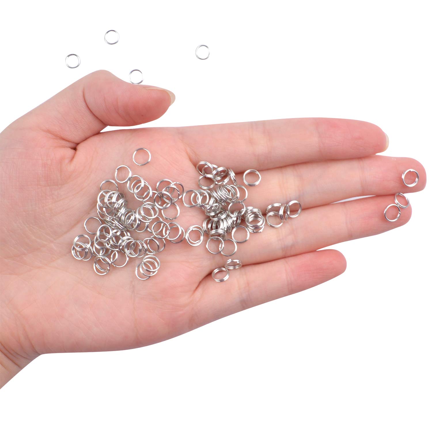 Metal Split Rings, 500 Pieces 6 mm Double Loop Jump Rings Round Small