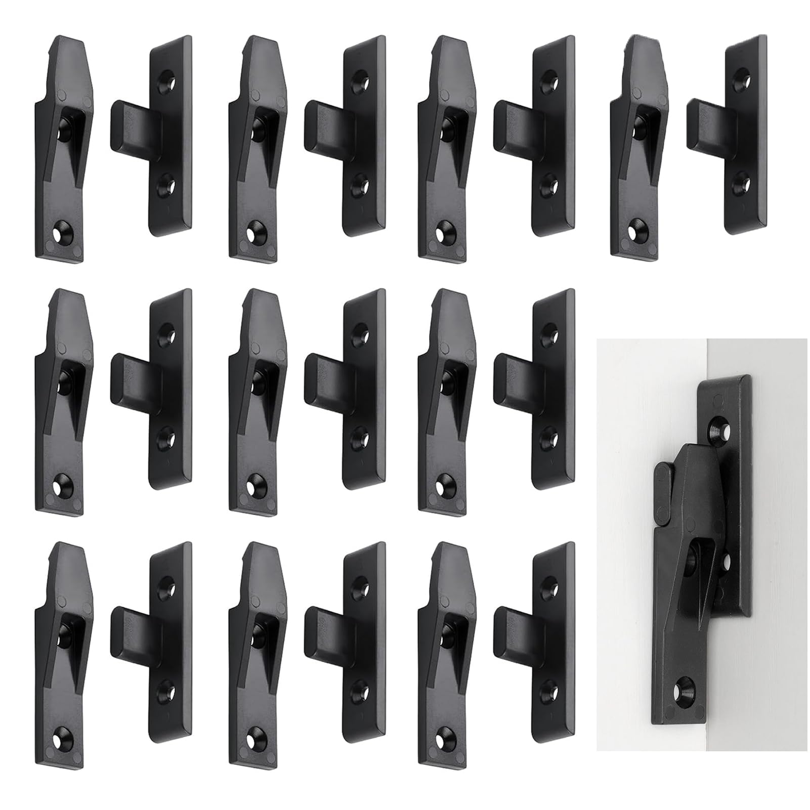 10 Pair Drop-On Hook Plinth Fasteners for Bath Panels and Kitchen Kickboards, Cabinet Connectors (A)