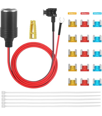 Amazon.com: Jtron 12V Add-a-Circuit Tap Adapter for Car Cigarette Lighter  Socket, 1m 18AWG Cable with Fuse Holder （Mini ATM/APM Blade Fuses） : Cell  Phones & Accessories