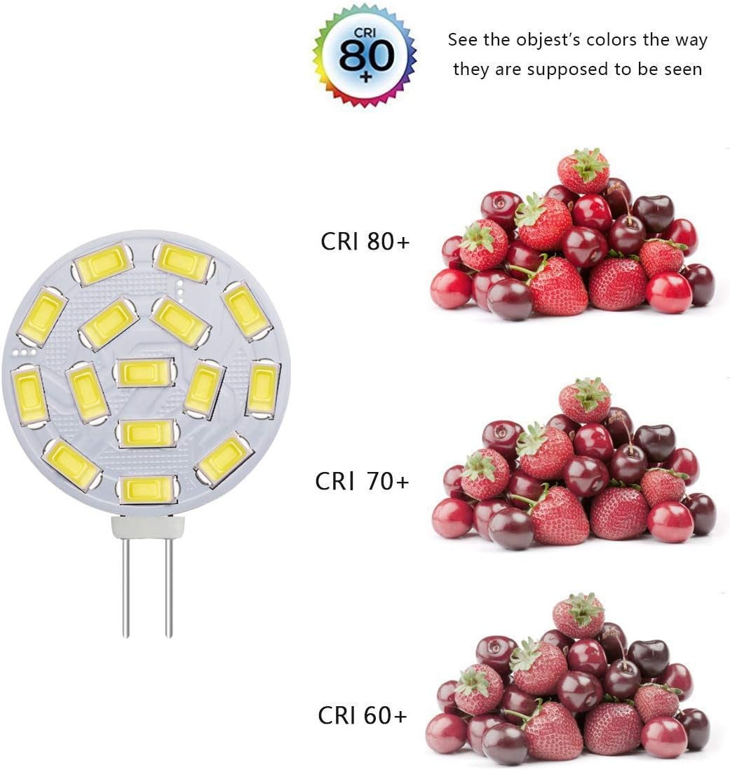 AHEVO G4 3W LED Light Bulbs, Equivalent to 20-30W Halogen Lamps, G4 Base AC/DC 12V,300 LM, 120°Flood Beam, Recessed Lighting - Image 5
