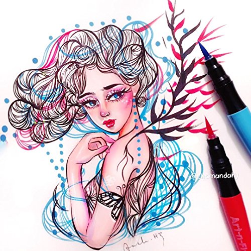 18 Brush Pens Set for Drawing Watercolor Pen Calligraphy Marker for Lettering Manga Illustration