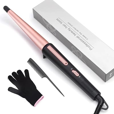 JAETON Hair Curling Wand 13-25MM Ceramic Conical Rose Gold Dual Voltage
