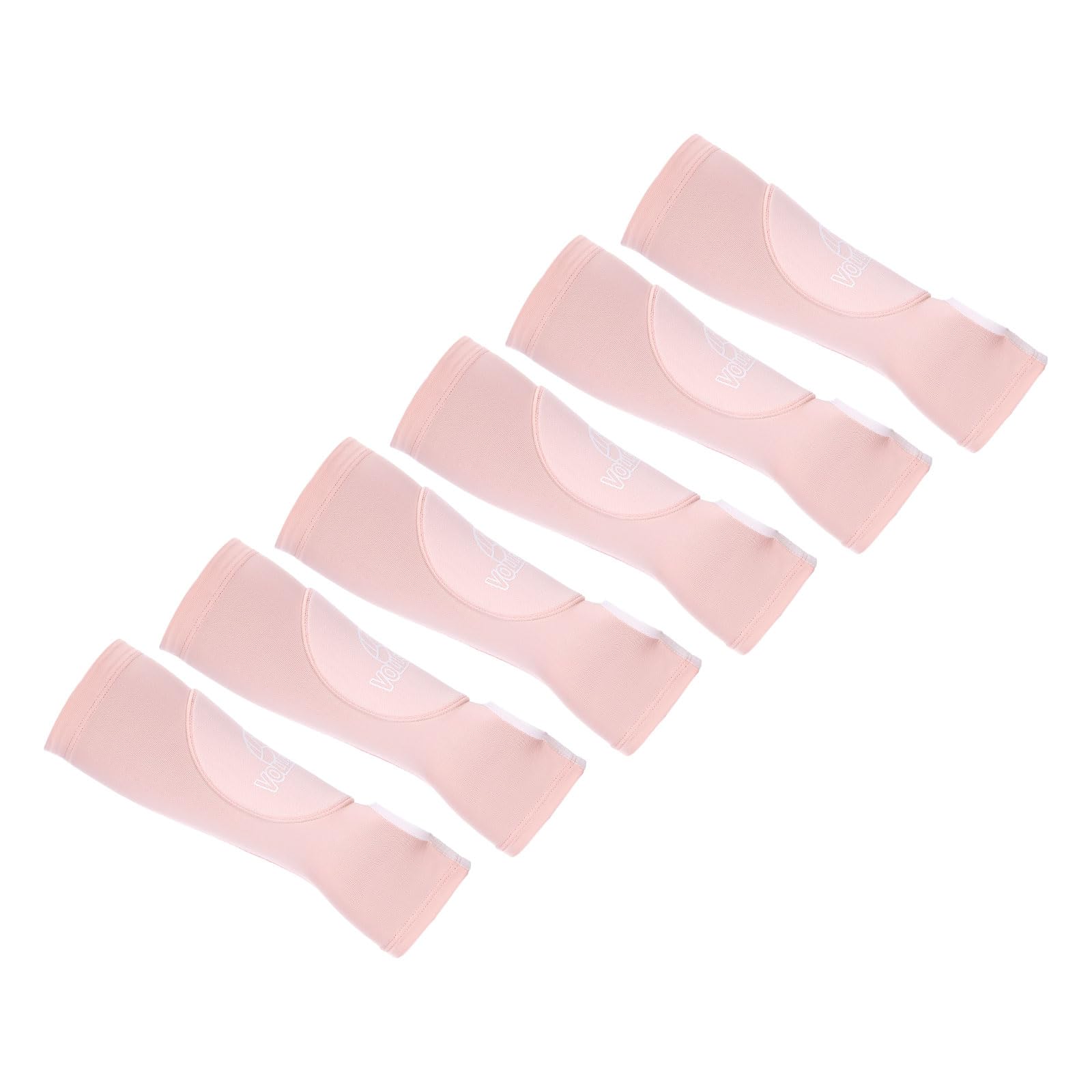 PATIKIL Volleyball Arm Sleeves, 6 Pcs Passing Forearm Sleeves with Protection Pads Thumbhole Arm Guards for Youth Men Women, Pink