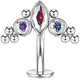 FUNLMO Belly Button Ring G23 Titanium Floating Navel Piercing Jewelry 14G Belly Piercing Jewelry Internally Threaded Curved Navel Barbell 8/10/12/14mm