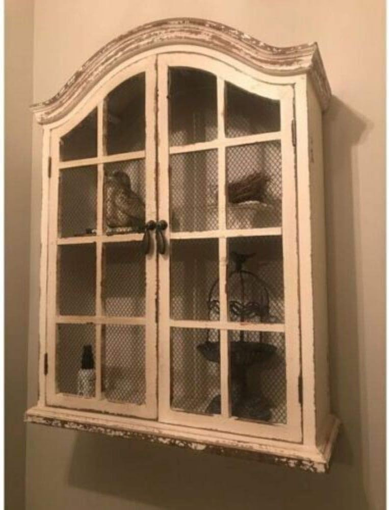 Amazon Com Wall Mounted Display Case Curio Cabinet With Mesh Doors Rustic Wall Window Storage Farmhouse Cabinet Distressed Showcase Wood Metal Accent Wall Cabinet Rustic Furniture Ebook By Bada Shop Kitchen