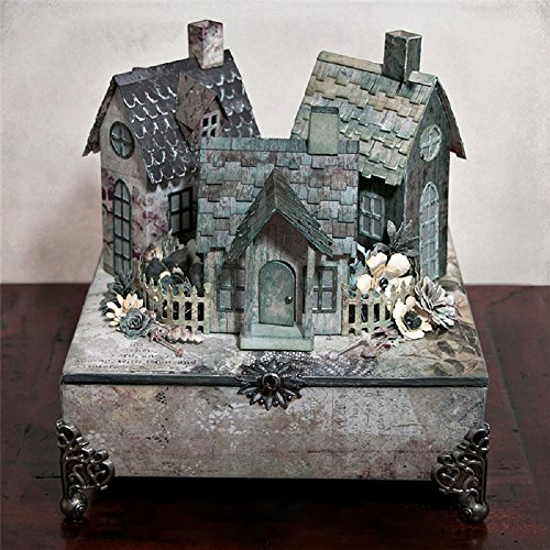 TTLIFE 4Pcs Model Architecture Decoration Dies Metal Cutting Dies for Scrapbooking Craft Dies DIY Metal Cutting Stencil Dies