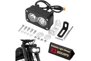 Universal 3 Pin E-Bike Headlight, Bike Lights & Reflectors, 20W 6500K Super Bright Waterproof LED Light for Motorcycle, ATV, 