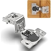 Chibery 10 Pack 1-3/8" Overlay 4D Soft Close Concealed Hinges for Face Frame Door, Adjustable Closing Speed, Smooth Slow Self Close Hinges, Satin Nickel, 105&deg; Open Angle Stainless Steel Cabinet Hinges