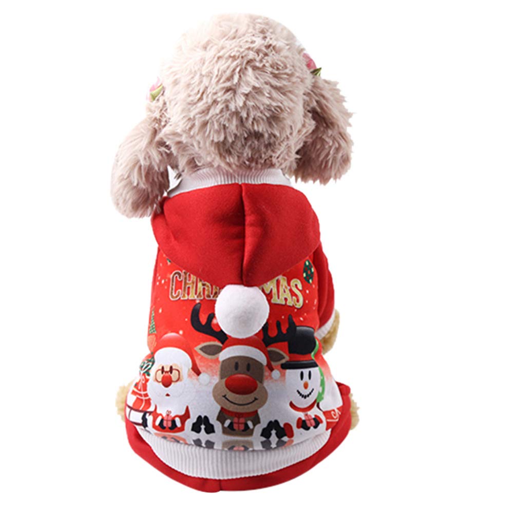 Autumn Winter Christmas Pet Puppy Hoodied Sweatshirts Dog Clothes Costume for Chihuahua Cat
