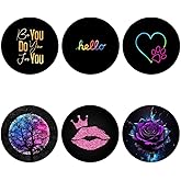 (6 Pack) Cell Phone Grip,Mobile Phone Finger Foldable Holder Stand for Smartphones and Tablets - Bleack Pink